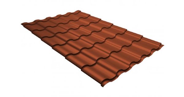 Металлочерепица кредо GL 0,5 GreenСoat Pural RR 750 кирпично-красный (RAL 8004 терракота) купить в Калининграде