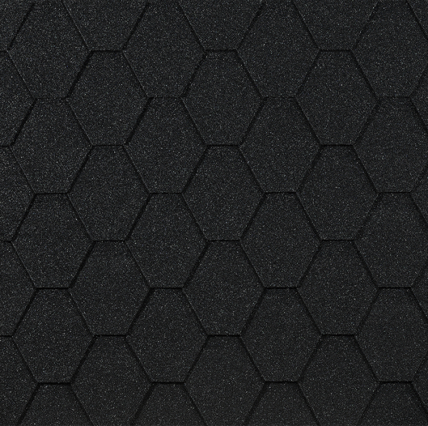 Гибкая черепица EURASIA Docke, Коллекция ШЕСТИГРАННИК Чёрный купить в Калининграде