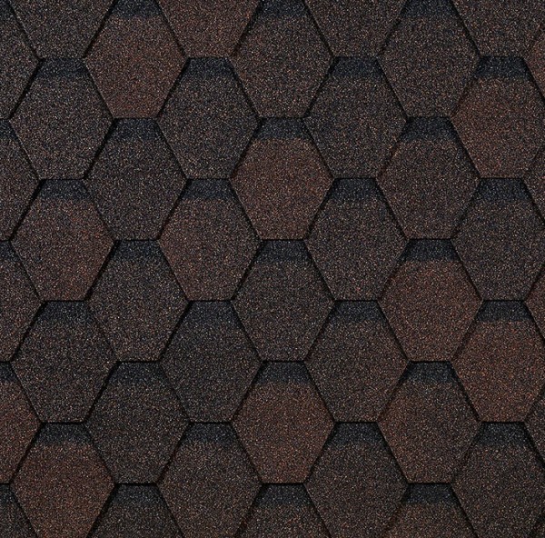 Гибкая черепица EURASIA Docke, Коллекция ШЕСТИГРАННИК Коричневый купить в Калининграде