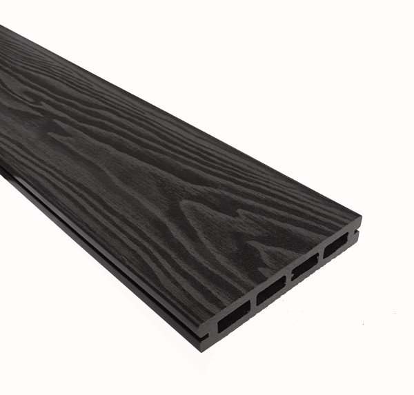 Террасная доска из ДПК Terrapol Смарт 3D Пустотелая с пазом Черное дерево купить в Калининграде