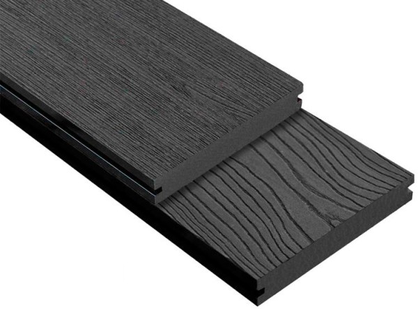 Террасная доска ДПК Outdoor 3D полнотелая STORM/OCEAN BLACK черная купить в Калининграде