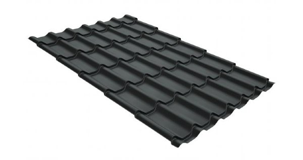 Металлочерепица классик GL 0,5 GreenCoat Pural Matt RR 23 темно-серый (RAL 7024 мокрый асфальт) купить в Калининграде
