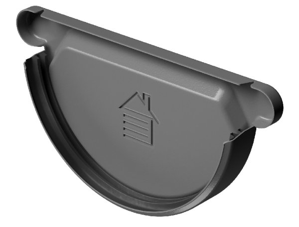 Заглушка желоба D125 Döcke STAL PREMIUM Графит, (RAL 7024) купить в Калининграде