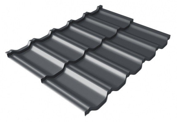 Металлочерепица модульная Квинта Uno Grand Line c 3D резом 0,5 Satin Мatt RAL 7024 мокрый асфальт купить в Калининграде
