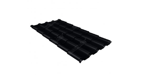 Металлочерепица камея 0,45 Drap RAL 9005 черный купить в Калининграде