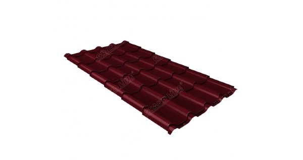 Металлочерепица камея 0,45 Drap RAL 3005 красное вино купить в Калининграде