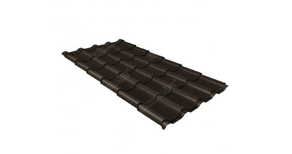 Металлочерепица камея GL 0,5 GreenCoat Pural matt RR 32 темно-коричневый (RAL 8019 серо-коричневый) купить в Калининграде