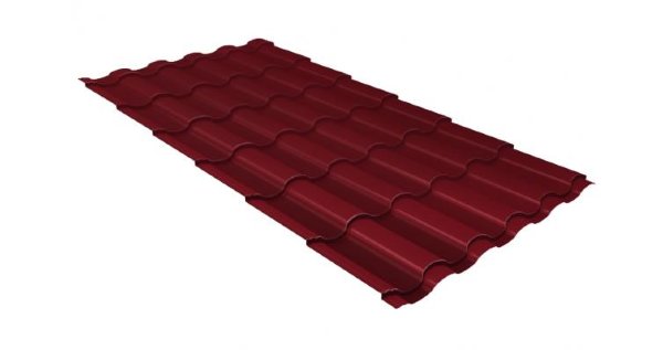 Металлочерепица кредо 0,5 Satin RAL 3005 красное вино купить в Калининграде