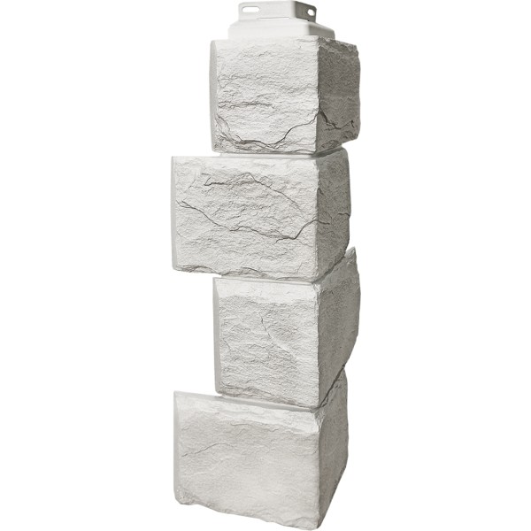 Цокольный сайдинг FineBer – Серия “Камень природный”, Угол наружный Жемчужный купить в Калининграде