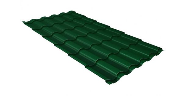 Металлочерепица кредо 0,5 Satin RAL 6005 зеленый мох купить в Калининграде