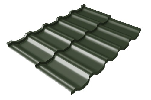 Металлочерепица модульная Квинта Uno Grand Line c 3D резом 0,5 GreenСoat Pural RR 11 темно-зеленый (RAL 6020 хромовая зелень) купить в Калининграде