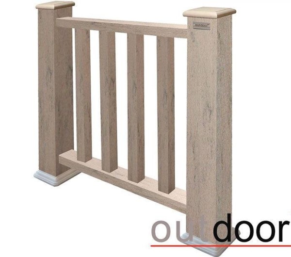Ограждение из ДПК Outdoor Классик 3D STORM серый микс купить в Калининграде