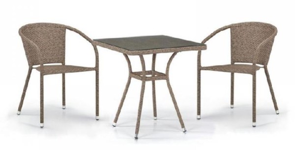 Комплект плетеной мебели AFINA из иск. ротанга T282BNT/Y137C-W56 Light Brown 2Pcs купить в Калининграде