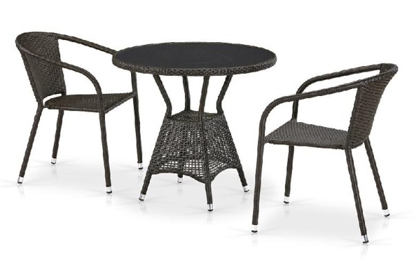 Комплект плетеной мебели AFINA из иск. ротанга T707ANS/Y137C-W53 Brown 2Pcs купить в Калининграде