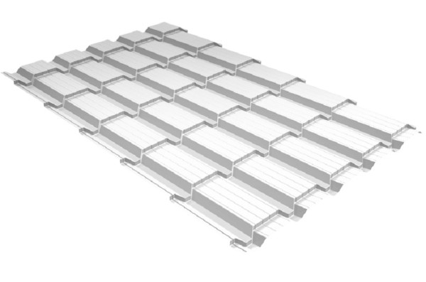Металлочерепица GL квадро профи 0,5 Satin RAL 9003 сигнальный белый купить в Калининграде