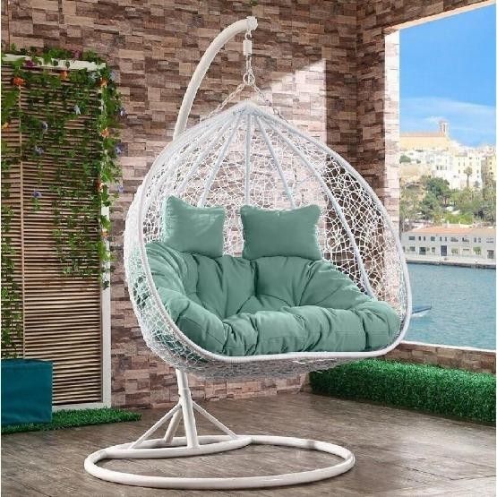 Кресло Подвесное из искусственного ротанга AFM-109A White/Green купить в Калининграде
