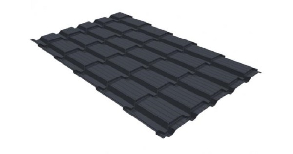 Металлочерепица GL квадро профи 0,5 GreenCoat Pural RR 23 темно-серый (RAL 7024) мокрый асфальт купить в Калининграде