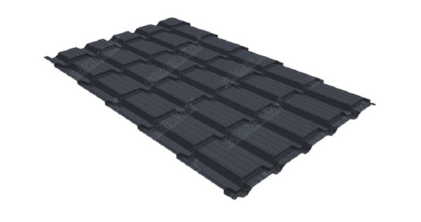 Металлочерепица GL квадро профи 0,5 Satin RAL 7024 мокрый асфальт купить в Калининграде