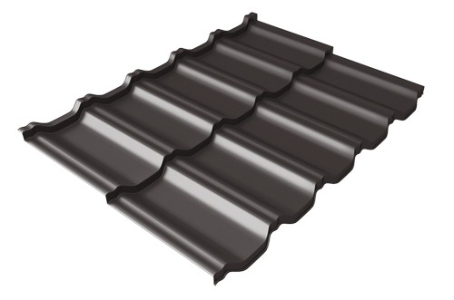 Металлочерепица модульная Квинта Uno Grand Line c 3D резом 0,5 Satin RR 32 темно-коричневый купить в Калининграде
