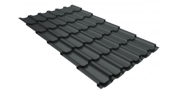 Металлочерепица квинта плюс 0,5 GreenCoat Pural Matt RR 23 темно-серый (RAL 7024 мокрый асфальт) купить в Калининграде