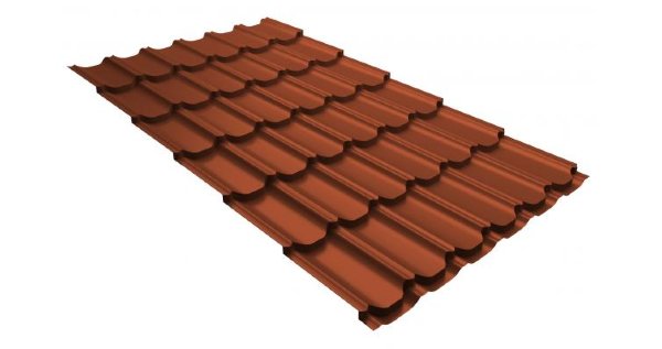 Металлочерепица квинта плюс 0,5 GreenCoat Pural RR 750 кирпично-красный (RAL 8004 терракота) купить в Калининграде